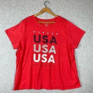 Sonoma Women's Red USA Graphic T-Shirt Sz 2X